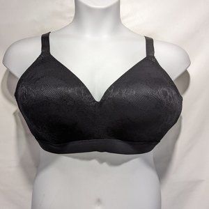 NEW All Worthy Brushed Micro and Lace Bralette Black Plus Size 3X (26-28W)